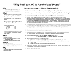 “Why I will say NO to Alcohol and Drugs” Who What