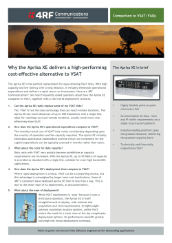 Why the Aprisa XE delivers a high-performing cost-effective alternative to VSAT