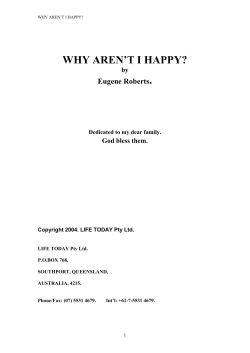 WHY AREN’T I HAPPY? .  Eugene Roberts