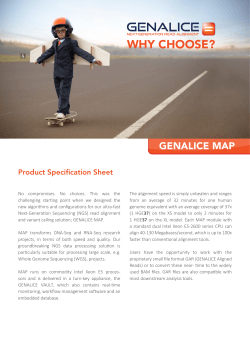WHY CHOOSE? GENALICE MAP Product Specification Sheet