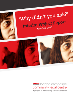 ou ask?’ ‘Why didn’t y Interim Project Report October 2013