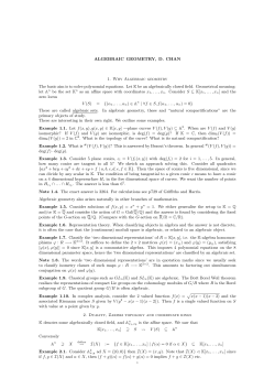 ALGEBRAIC GEOMETRY, D. CHAN 1. Why Algebraic geometry