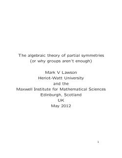 The algebraic theory of partial symmetries (or why groups aren’t enough)
