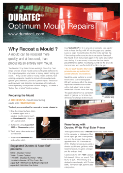 DURATEC Optimum Mould Repairs Why Recoat a Mould ? ®