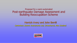 Post-earthquake Damage Assessment and Building Reoccupation Scheme Hamish Avery and John Berrill
