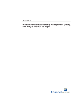 What is Partner Relationship Management (PRM), WHITE PAPER