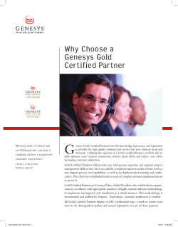 G Why Choose a Genesys Gold Certified Partner
