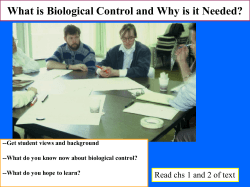 What is Biological Control and Why is it Needed?