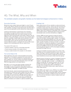 4G: The What, Why and When Excecutive Summary