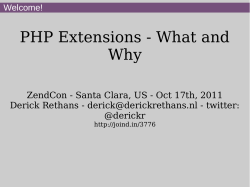 PHP Extensions - What and Why