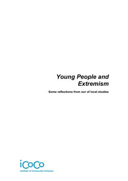 Young People and Extremism Some reflections from our of local studies