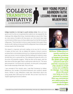 Why Young People Abandon Faith: Lessons from William Wilberforce