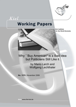 Why ``Buy American'' is a Bad Idea by Mario Larch and