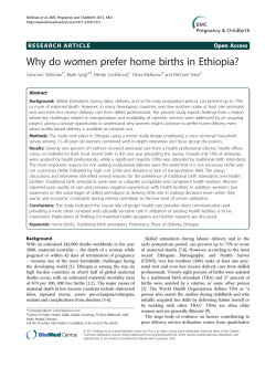 Why do women prefer home births in Ethiopia? Open Access Solomon Shiferaw