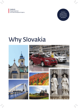 Why Slovakia SARIO Slovak Investment and Trade Development Agency