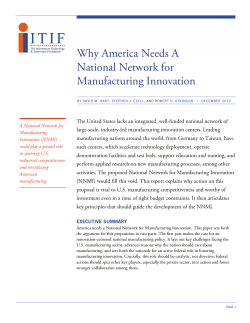 Why America Needs A National Network for Manufacturing Innovation