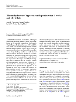 Biomanipulation of hypereutrophic ponds: when it works and why it fails