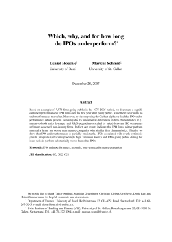 Which, why, and for how long do IPOs underperform? ∗ Daniel Hoechle