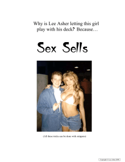 Sex Sells Why is Lee Asher letting this girl ? Because…