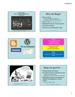 Why Use Blogs? 24/04/2012