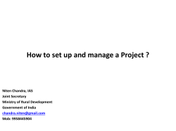 How to set up and manage a Project ? Joint Secretary