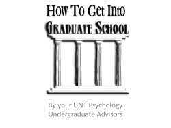 By your UNT Psychology Undergraduate Advisors