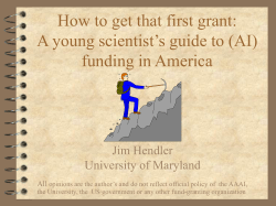 How to get that first grant: funding in America Jim Hendler