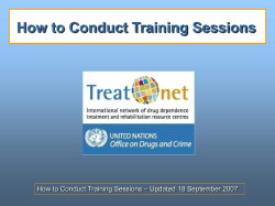 How to Conduct Training Sessions – Updated 18 September 2007