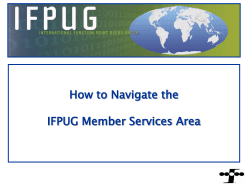 How to Navigate the IFPUG Member Services Area 1