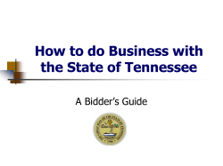 How to do Business with the State of Tennessee A Bidder’s Guide