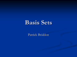 Basis Sets Patrick Briddon
