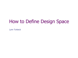 How to Define Design Space Lynn Torbeck