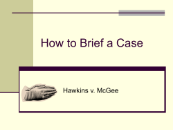 How to Brief a Case Hawkins v. McGee