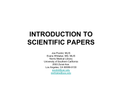 INTRODUCTION TO SCIENTIFIC PAPERS