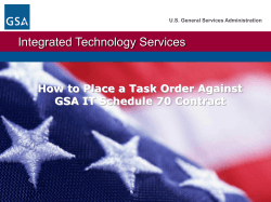 Integrated Technology Services How to Place a Task Order Against