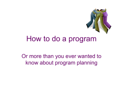 How to do a program know about program planning