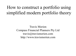 How to construct a portfolio using simplified modern portfolio theory Travis Morien