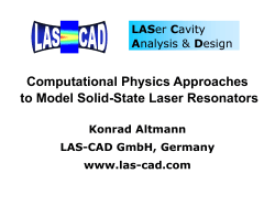 Computational Physics Approaches to Model Solid-State Laser Resonators LAS A