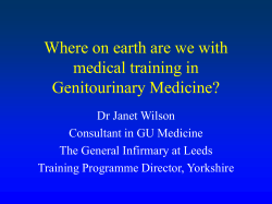 Where on earth are we with medical training in Genitourinary Medicine?