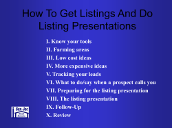 How To Get Listings And Do Listing Presentations