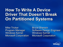 How To Write A Device Driver That Doesn’t Break On Partitioned Systems