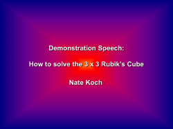 Demonstration Speech: How to solve the 3 x 3 Rubik’s Cube