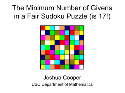 The Minimum Number of Givens Joshua Cooper USC Department of Mathematics