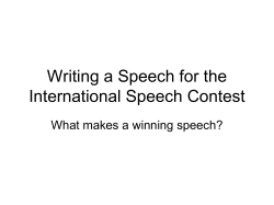 Writing a Speech for the International Speech Contest