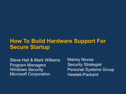 How To Build Hardware Support For Secure Startup