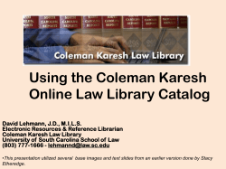Using the Coleman Karesh Online Law Library Catalog