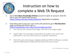 Instruction on how to complete a Web TA Request