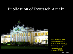 Publication of Research Article