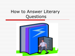 How to Answer Literary Questions