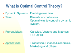 What is Optimal Control Theory?